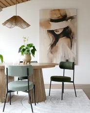 Set of 2 Dining Chairs ALLISON Boucle Dark Green_962171