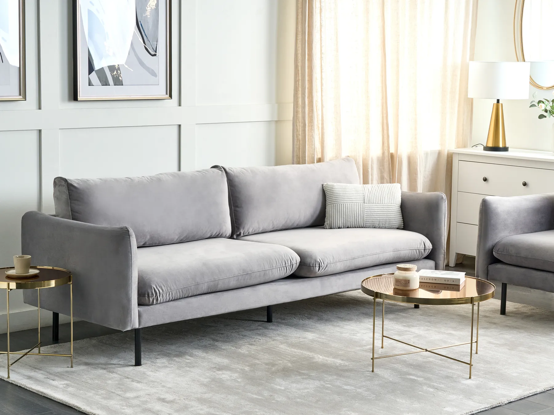 Sofa 3 Seater VINTERBRO Velvet Grey_900536