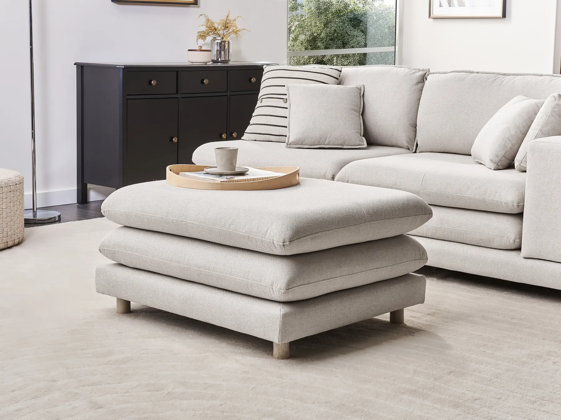 Fotpall HEDEN Beige_950559