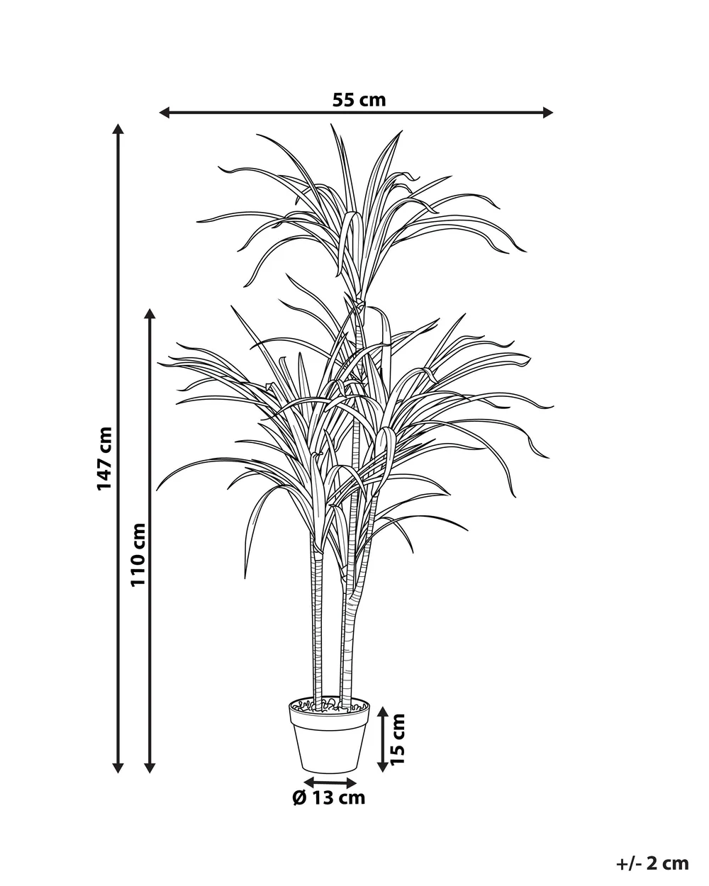 Artificial Plant DRACAENA ANITA 147 cm Green_795908