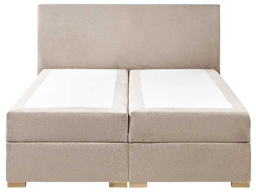 Divan Bed with Storage MAJOR Fabric Taupe 140 x 200 cm (EU Double)_1028153