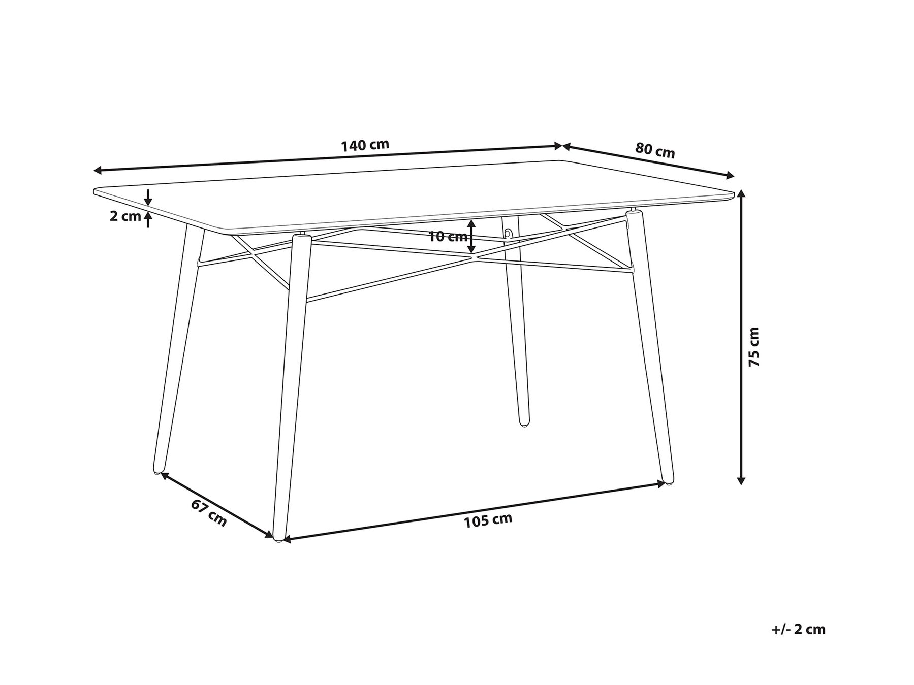 Matbord BIONDI Svart bok 140 cm 80 cm_798615
