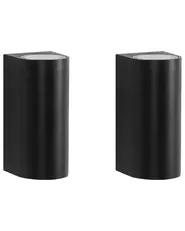 Set med 2 LED-vägglampor för utomhusbruk LAZARO Svart_1105422