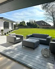 Garden Lounge Set with Table 5 Seater ROVIGO Grey_982911