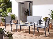 Garden Lounge Set with Table 4 Seater TAVOLETO Metal Grey_1154568