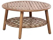 Sofabord til hagen Med hylle MILZANO 80 cm 80 cm Akasietre Brun_1182813