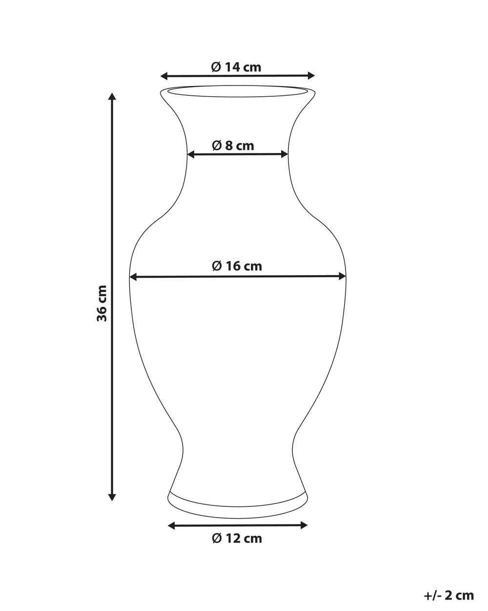 Flower Vase LLANES 36 cm Porcelain White/ Blue_1052748
