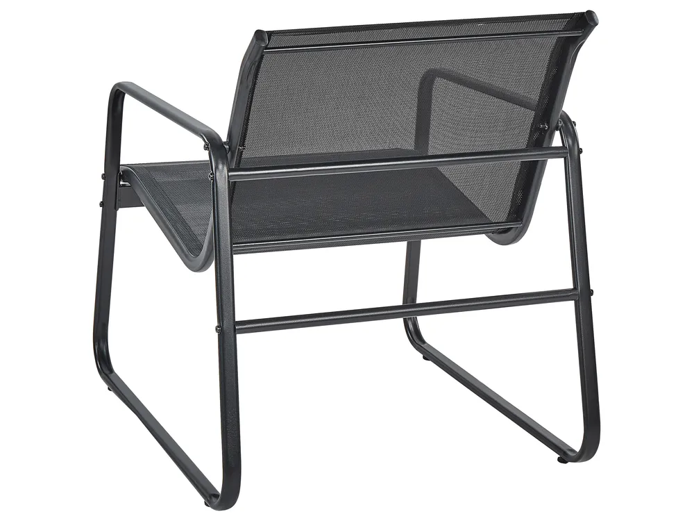 Garden Lounge Set with Table 4 Seater BARREA Metal Black_921820