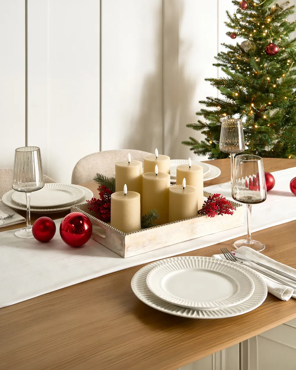Set med 6 LED-ljus BRAISE 10/13/15 cm Beige_1015907