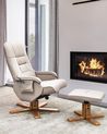 Massage Chair RELAXPRO with Footstool Faux Leather Light Beige