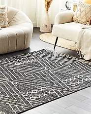 Matta KHENIFRA Svart 160 x 230 cm Bomull_1183446