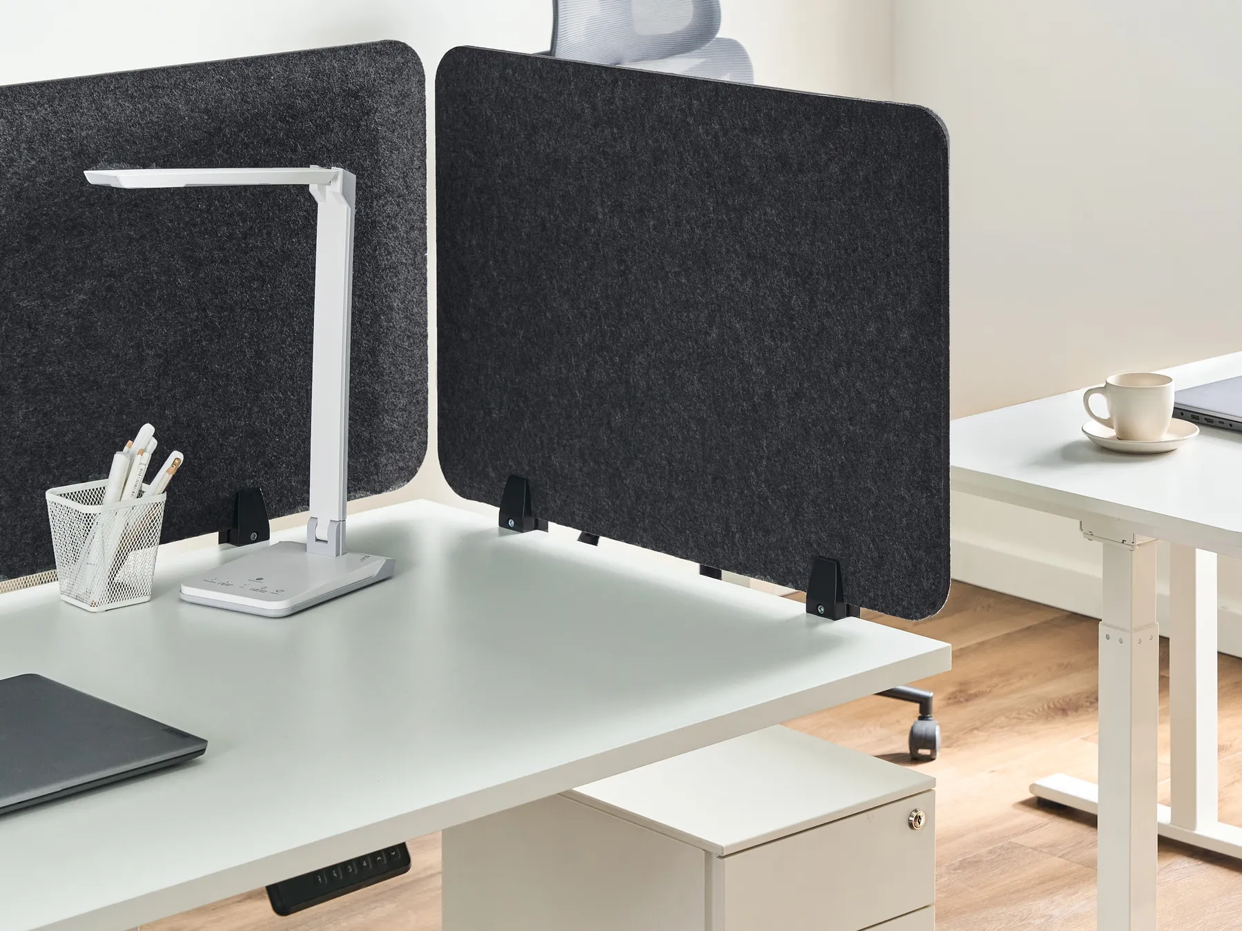 Desk Screen SPLIT 80 x 50 cm Dark Grey_1071832