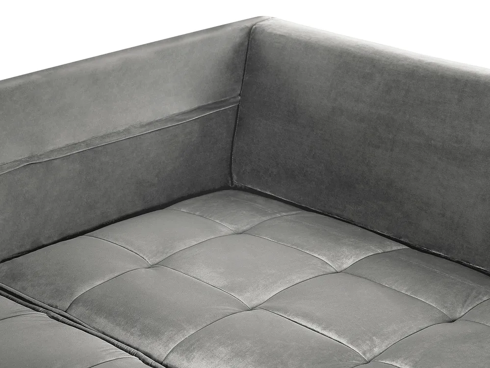 Corner Sofa 3 Seater GRENA Velvet Light Grey Left Hand_837271