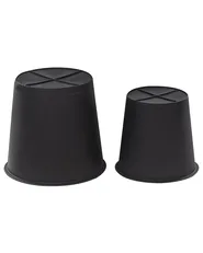 Set med 2 växtkrukor CEDRUS 37/45 cm Konstrotting Brun_914472