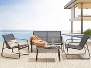 Garden Lounge Set with Table 4 Seater BARREA Metal Black_928477