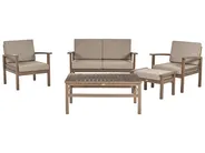 Garden Lounge Set with Table 4 Seater MANILA Acacia Wood Dark Brown_862460