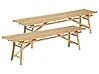 Set of 2 Garden Benches TINDARI 180 cm Bamboo Light Brown