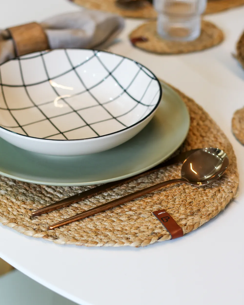 12 Piece Placemats and Coasters Set BUSHYLARK Jute Natural_983119