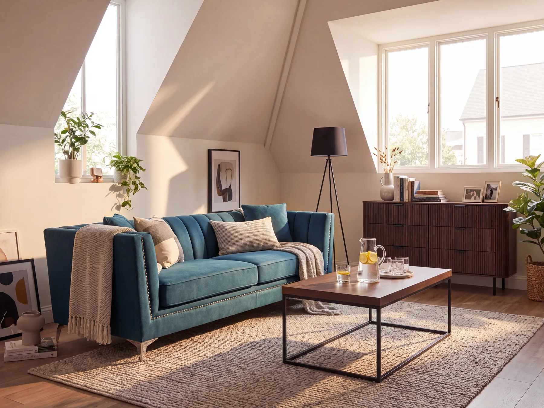 Sofa 3 Seater GAULA Velvet Teal_706326
