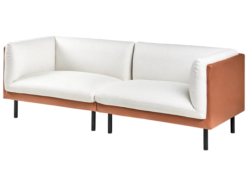 Living Room Set 5 Seater VORGOD Fabric Off-White_996405