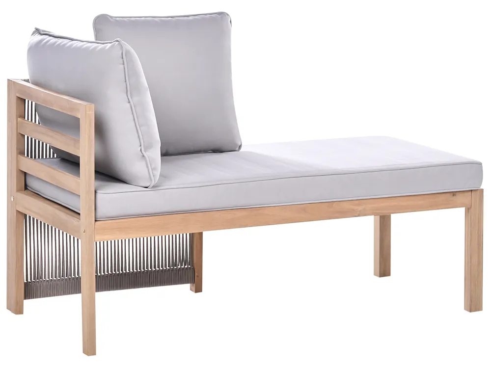 Garden Corner Sofa with Table 3 Seater ARABBA Certified Acacia Wood Grey Left Hand_1049515