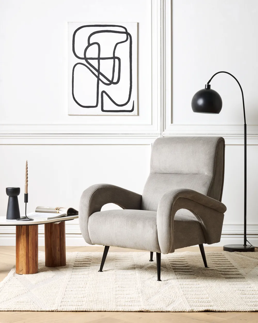 Armchair SVALOV Corduroy Grey