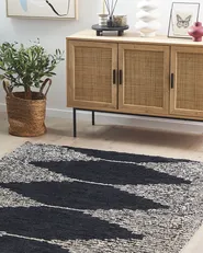 Rug BATHINDA Black/ White 160 x 230 cm Cotton_817033
