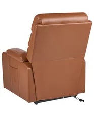 Electric Recliner Chair ETER Faux Leather Golden Brown_1074018