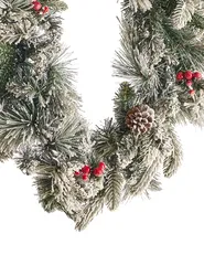 Snötäckt julgirlang LED WHITEHORN 180 cm Vit_813259