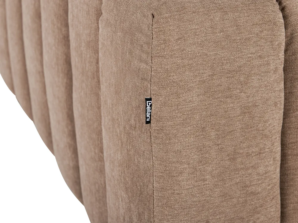 Right-Hand Chaise Longue LANNILS Fabric Light Brown_941989