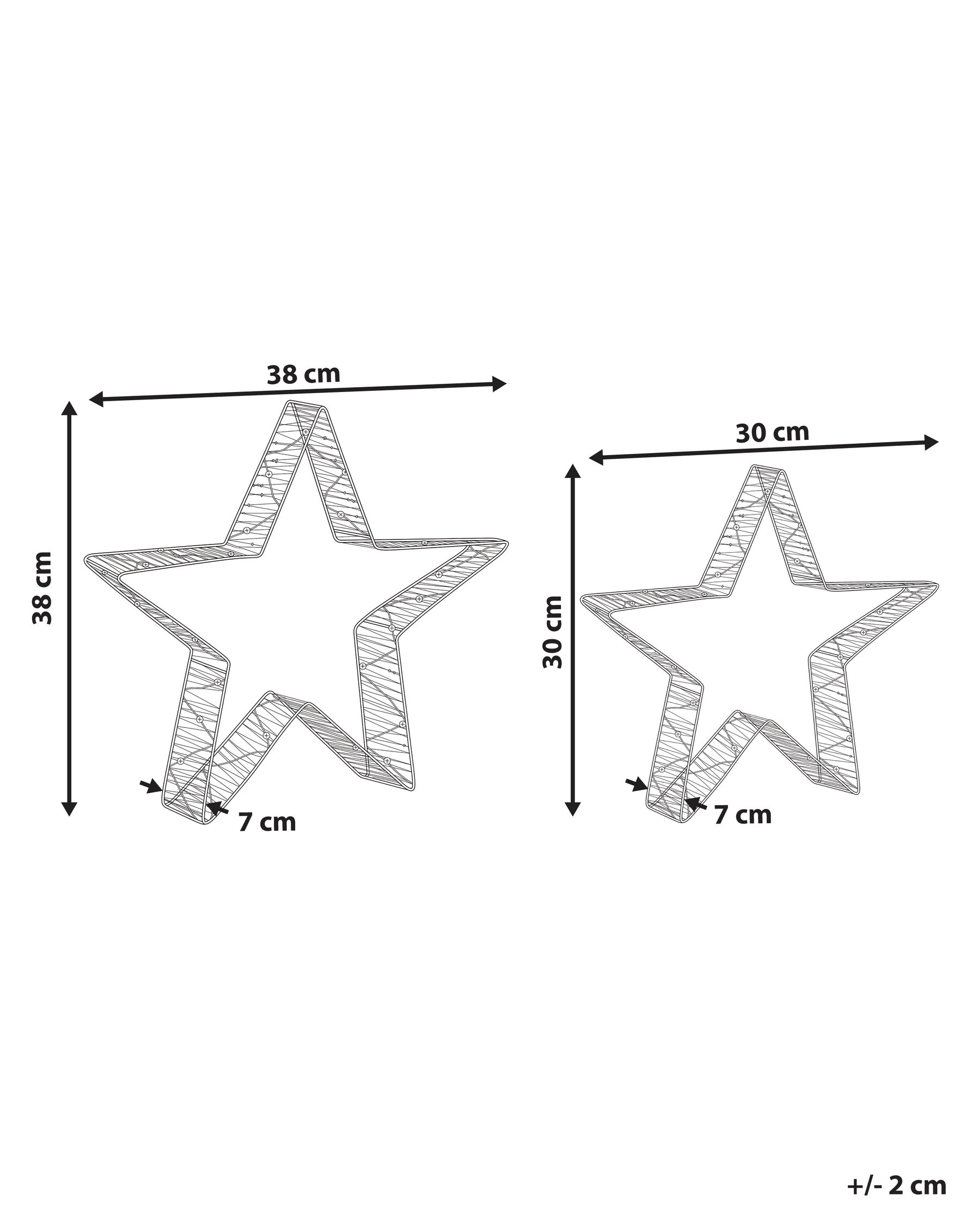 Joulukoristesetti 2 kpl LED-valo ITALLA 30/38 cm Tähti Kulta_1169112