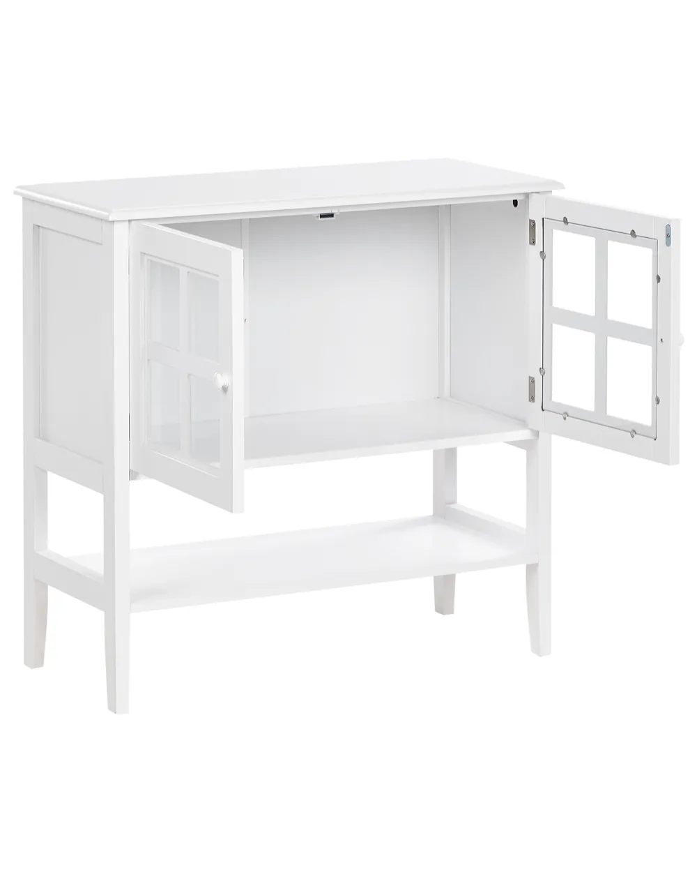 Vitrinskänk i glas med hylla INLET 80 cm Vit_968075