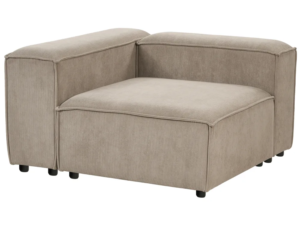 Modular Corner Sofa 4 Seater ARDAL Corduroy Light Brown Left Hand_940714