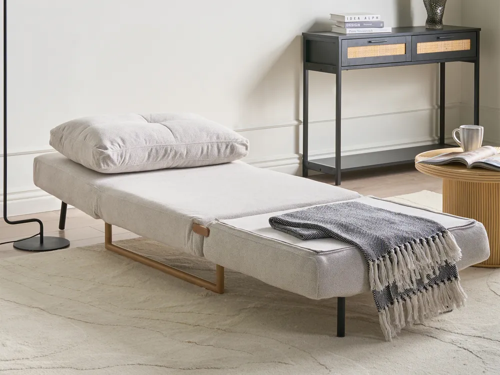 Single Sofa Bed JERSLEV Fabric Off-White_1009873