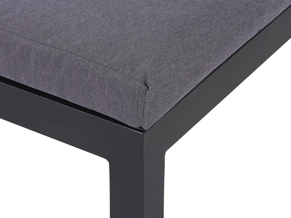 Garden Corner Sofa with Table 5 Seater MESSINA Metal Black Left Hand_769456