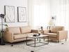 Living Room Set 4 Seater SAVALEN Faux Leather Beige