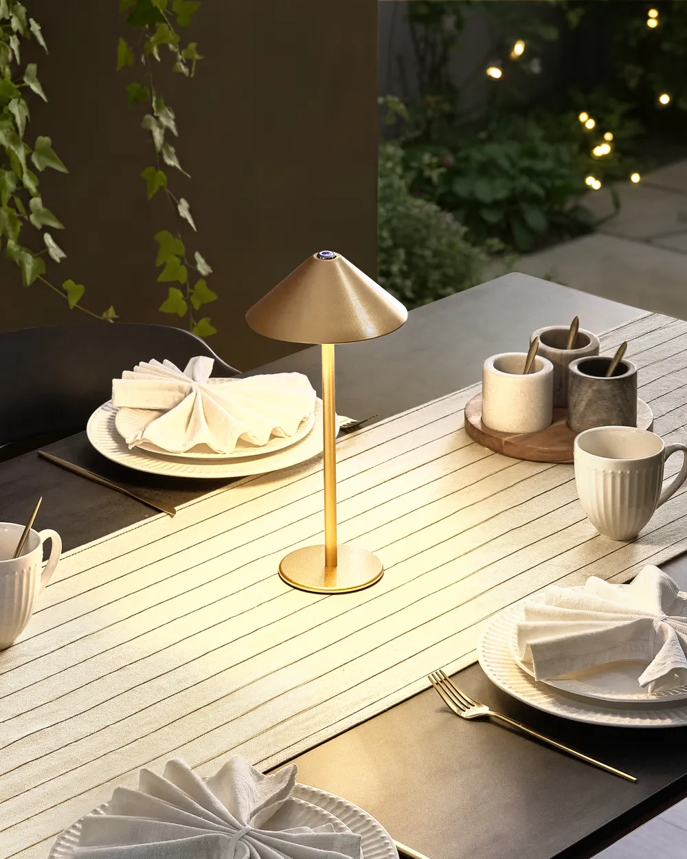 Trådlös LED-bordslampa MODJO med dimmer Metall Guld_1042129