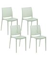 Set of 4 Garden Chairs ILLUMANI Light Green
