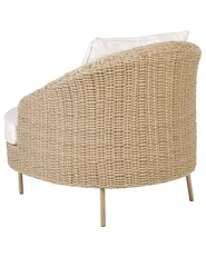Garden Armchair with Ottoman ARCILLE II PE Rattan Natural_867974