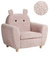 Kids Armchair Hippo MARIBO Boucle Pastel Pink
