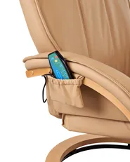 Massage Chair MAJESTIC with Footstool Faux Leather Light Brown_963668