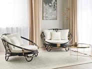 Set of 2 Garden Daybeds ROSSANO Rattan Black_873245