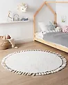 Rug MITSOBI White ø 120 cm Cotton
