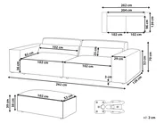 Modular Sofa 2 Seater HELLNAR with Ottoman Velvet Light Beige_910884
