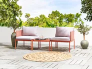 Loungesett til hagen med bord 2-seters TERRACINA Metall Oransje_826661