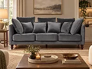 Sofa 3 Seater FENSTAD Velvet Grey_1176642