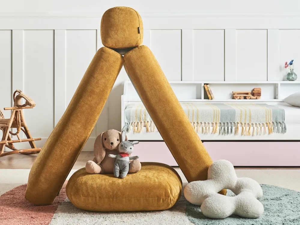 Single Sofa Bed OLDEN Chenille Mustard_980858
