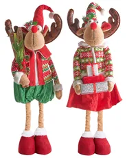 Joulukoristesetti 2 kpl ULDALSANA 66-95 cm Poro Monivärinen_1022142