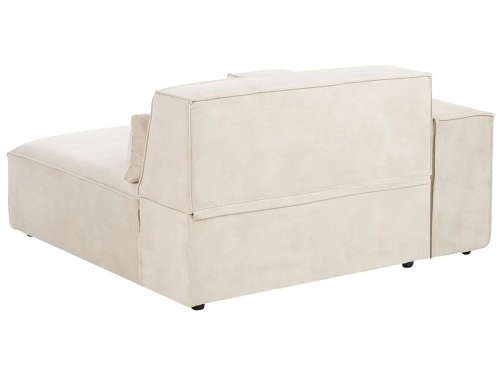 Modular Sofa 2 Seater HELLNAR with Ottoman Velvet Light Beige_910877