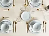 Set of 24 Dinnerware CHERVIL Stoneware Light Blue